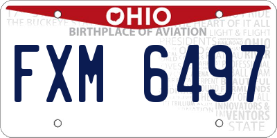 OH license plate FXM6497