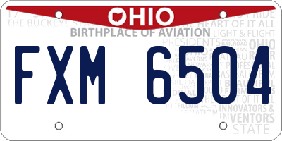 OH license plate FXM6504