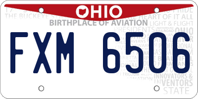 OH license plate FXM6506