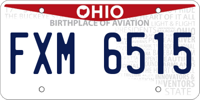 OH license plate FXM6515