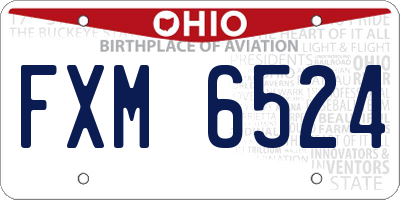 OH license plate FXM6524