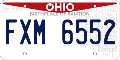 OH license plate FXM6552