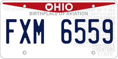 OH license plate FXM6559