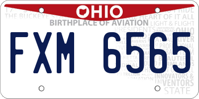 OH license plate FXM6565