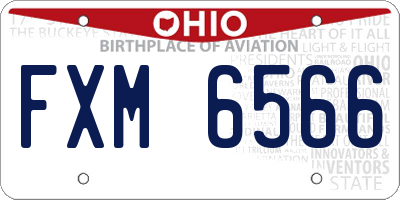 OH license plate FXM6566