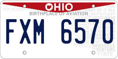 OH license plate FXM6570
