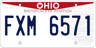 OH license plate FXM6571