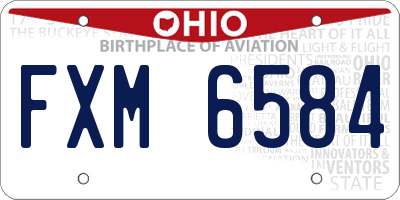 OH license plate FXM6584