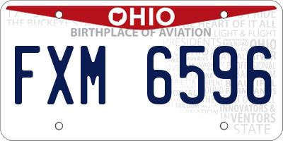 OH license plate FXM6596
