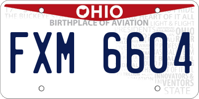 OH license plate FXM6604