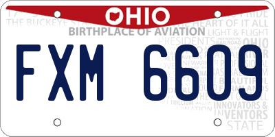 OH license plate FXM6609