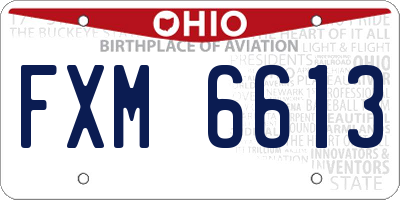 OH license plate FXM6613
