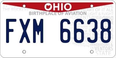 OH license plate FXM6638