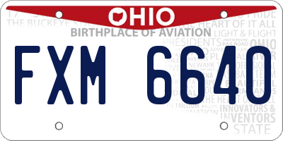 OH license plate FXM6640