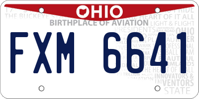OH license plate FXM6641
