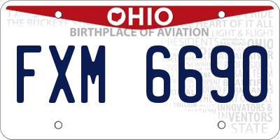 OH license plate FXM6690