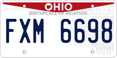 OH license plate FXM6698