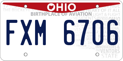 OH license plate FXM6706