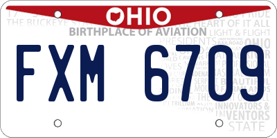OH license plate FXM6709