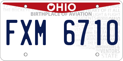OH license plate FXM6710