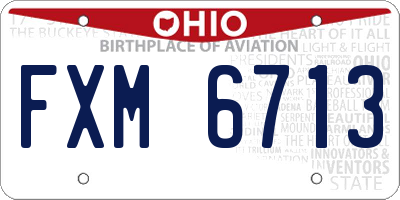 OH license plate FXM6713