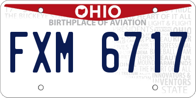 OH license plate FXM6717