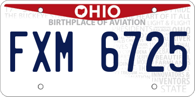 OH license plate FXM6725