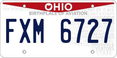 OH license plate FXM6727