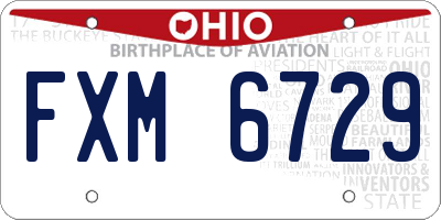 OH license plate FXM6729