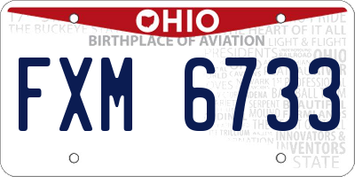 OH license plate FXM6733