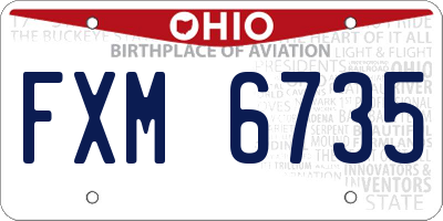 OH license plate FXM6735