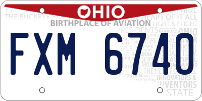 OH license plate FXM6740
