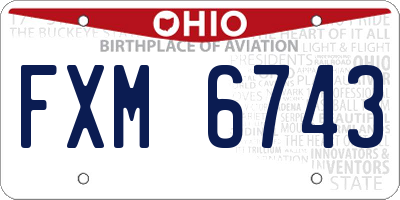 OH license plate FXM6743