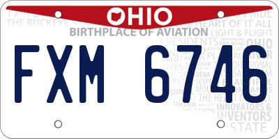 OH license plate FXM6746