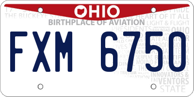 OH license plate FXM6750