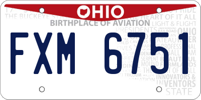 OH license plate FXM6751