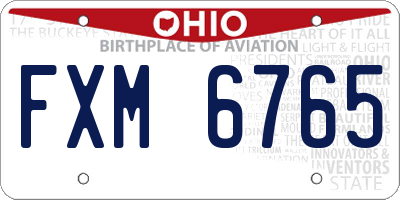 OH license plate FXM6765