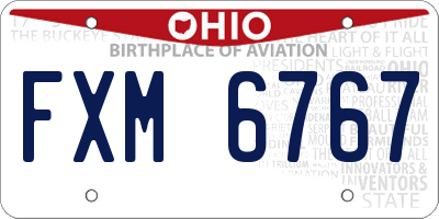 OH license plate FXM6767