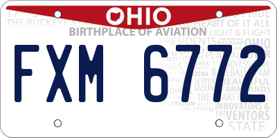 OH license plate FXM6772