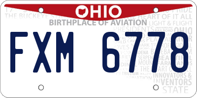 OH license plate FXM6778