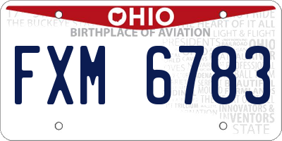 OH license plate FXM6783