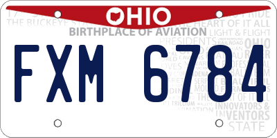 OH license plate FXM6784