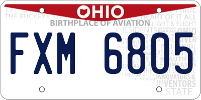 OH license plate FXM6805