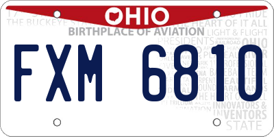 OH license plate FXM6810