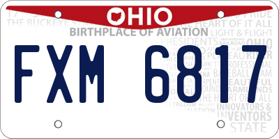 OH license plate FXM6817
