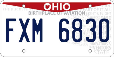 OH license plate FXM6830