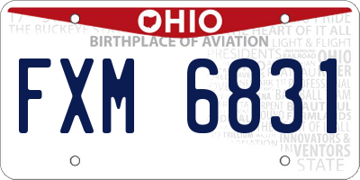 OH license plate FXM6831