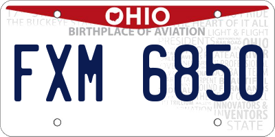 OH license plate FXM6850