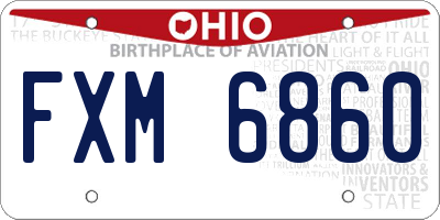 OH license plate FXM6860