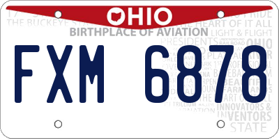 OH license plate FXM6878